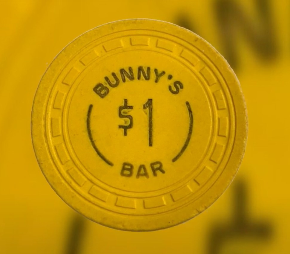 Fiches costose: #5 - $1 Bunny's Bar Las Vegas Vintage