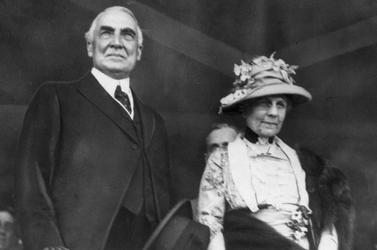 Warren Harding con la moglie
