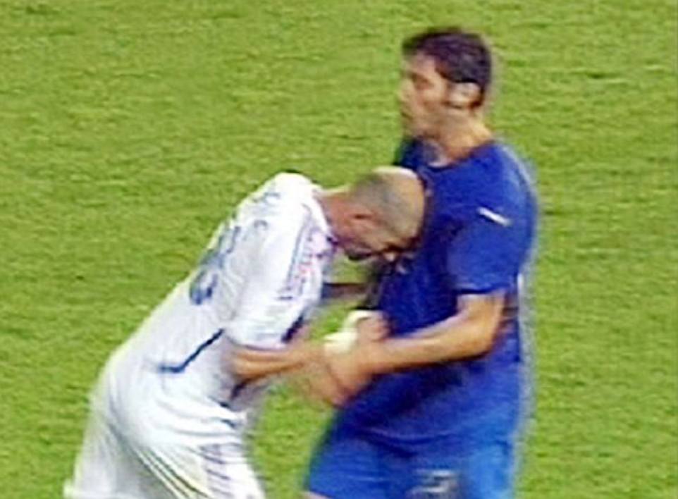 testata zidane materazzi trash talking