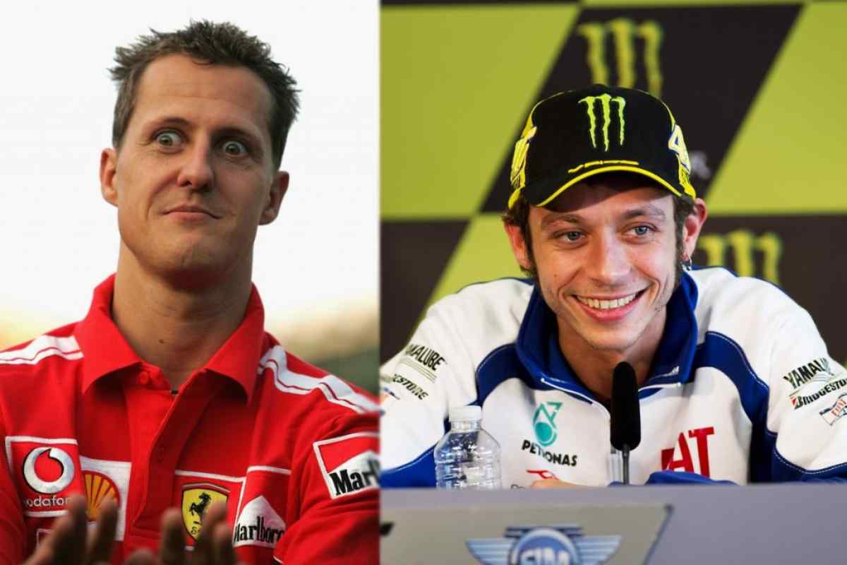 Michael Schumacher e Valentino Rossi (Getty Images)