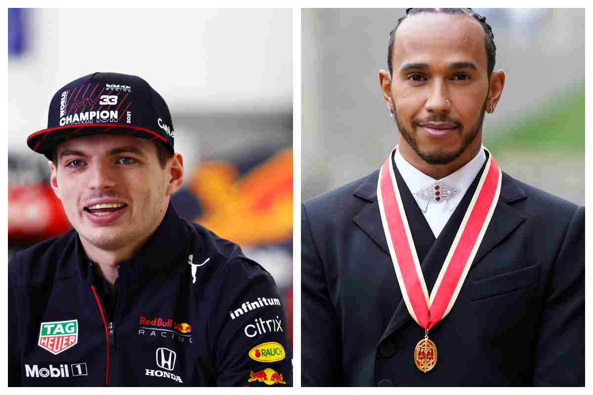 Max Verstappen e Lewis Hamilton (foto Getty Images)