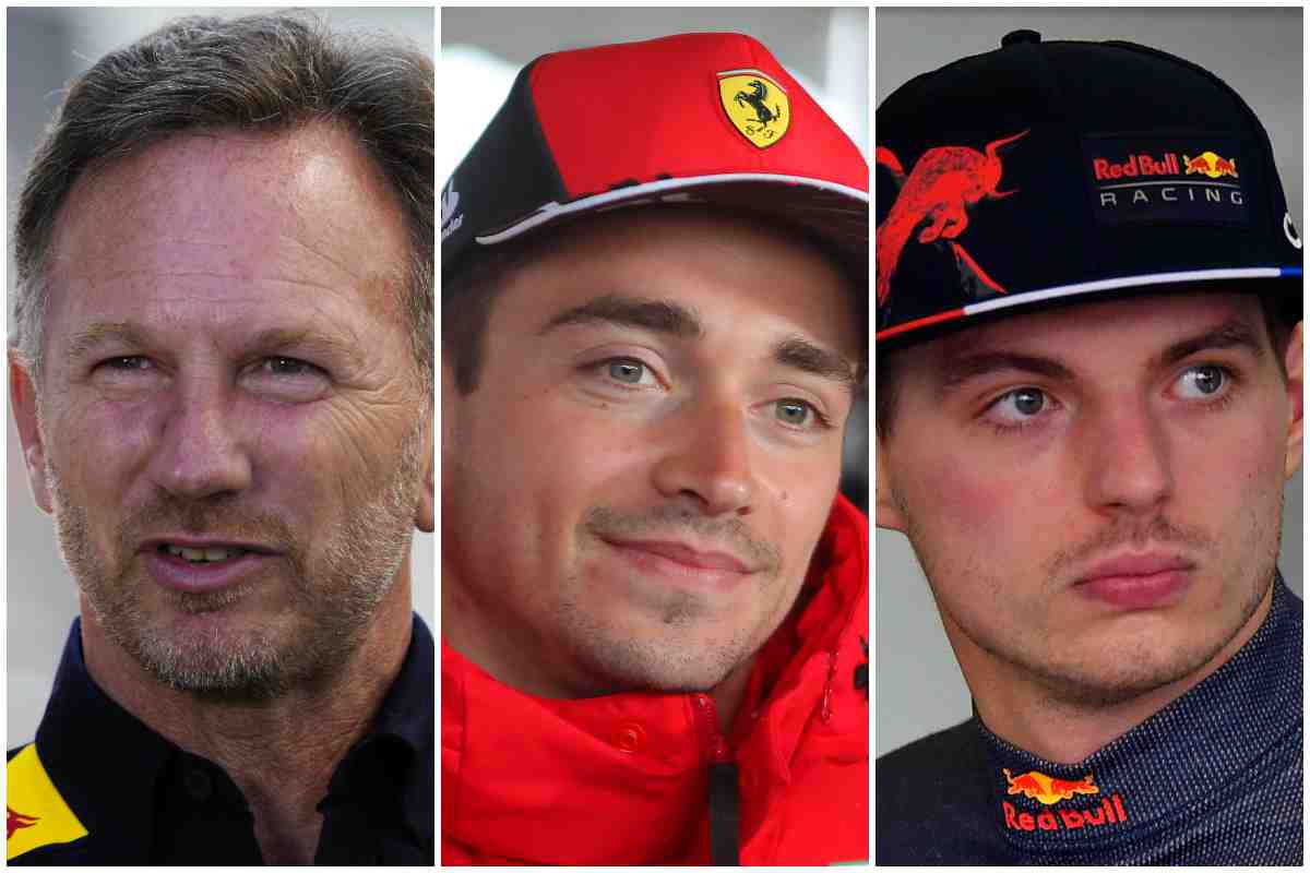 Horner Leclerc Verstappen (Ansa Foto)