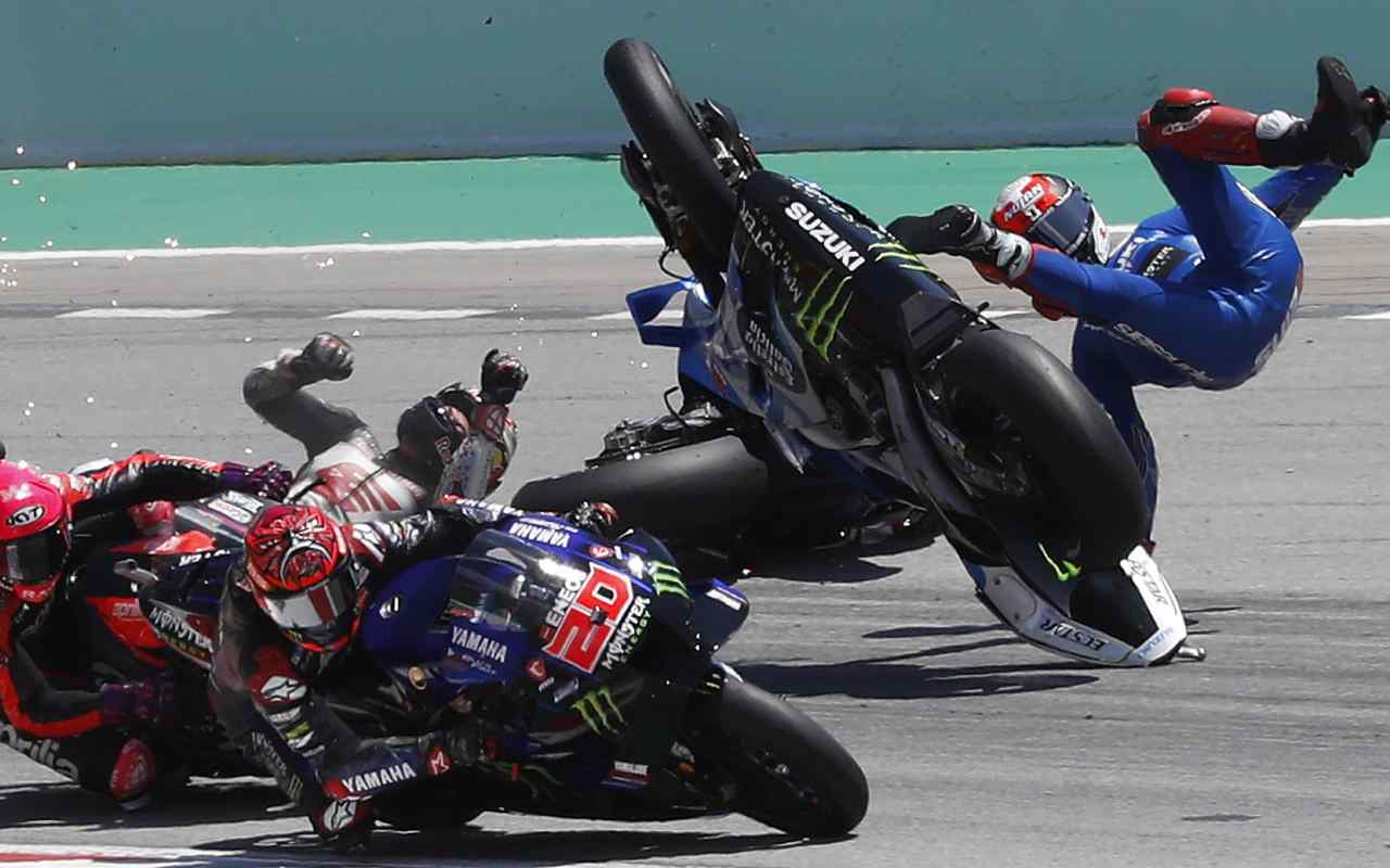 La caduta di Barcellona in MotoGP (ANSA)