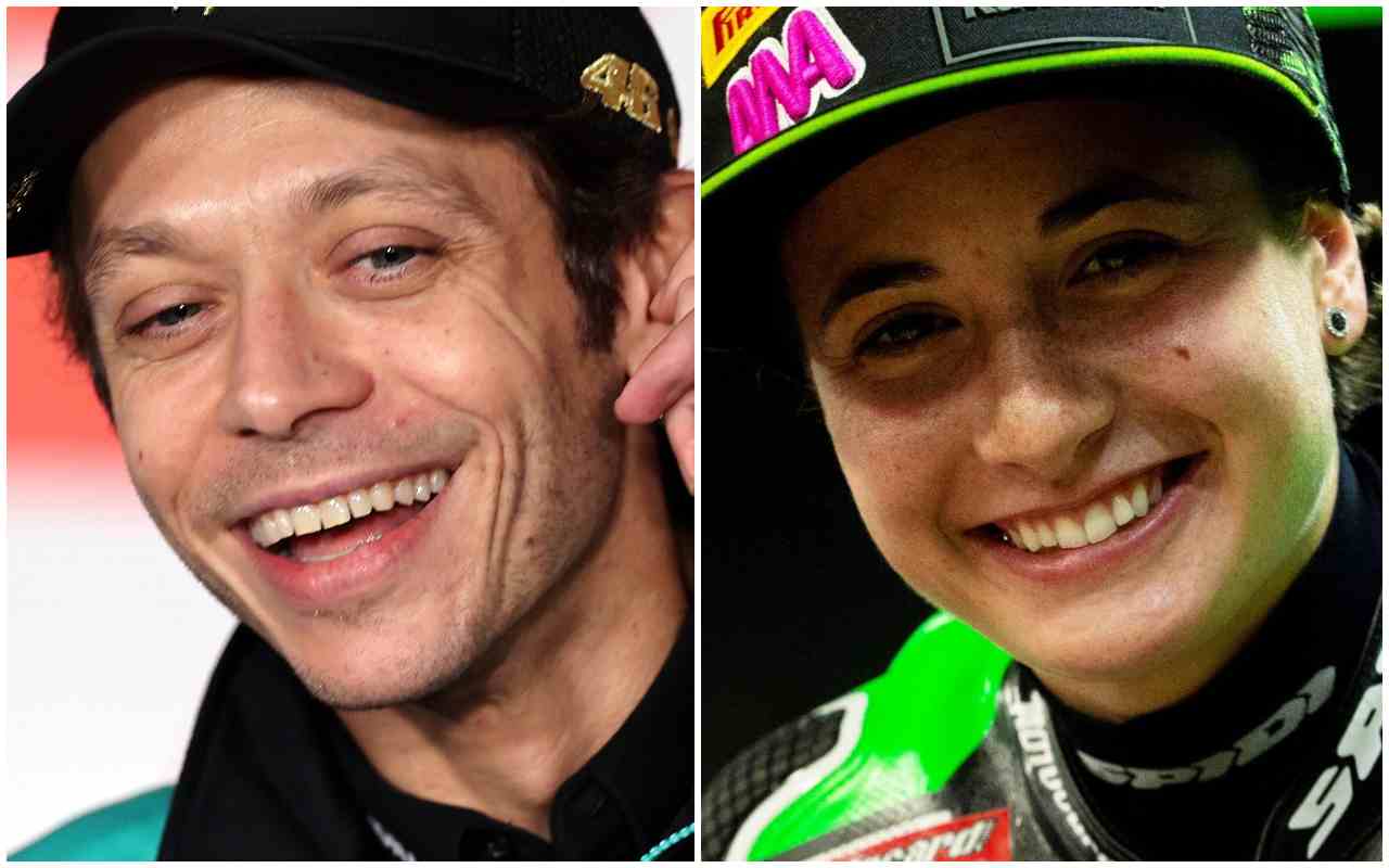 Valentino Rossi e Ana Carrasco (ANSA)