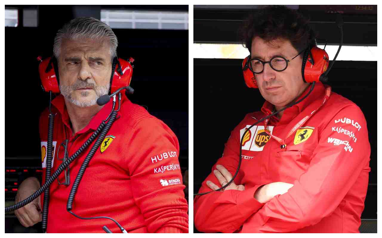 Arrivabene e Binotto in Ferrari (ANSA)